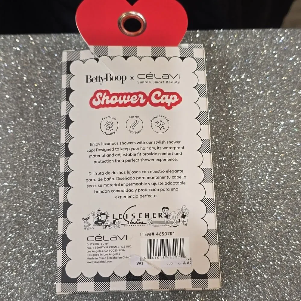 Celavi X Betty Boop Logo Gingham‎ Shower Cap